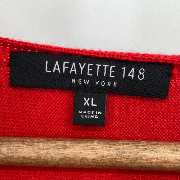 LAFAYETTE 148 NEW YORK Wool Silk Blend Dolman Long Sleeve Lightweight Sweater XL - Picture 7 of 8